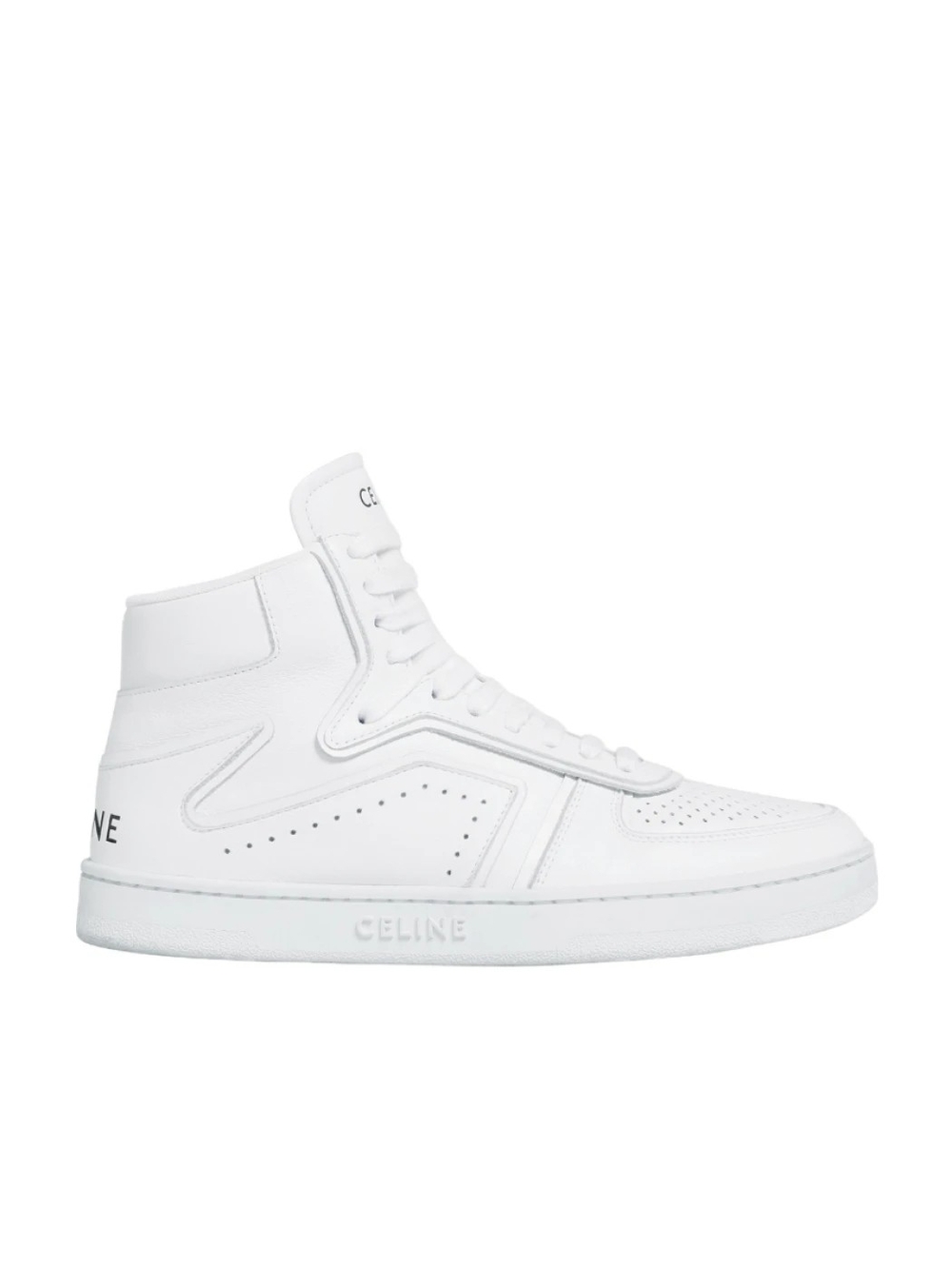 Celine Men's White High-Top Leather Sneakers